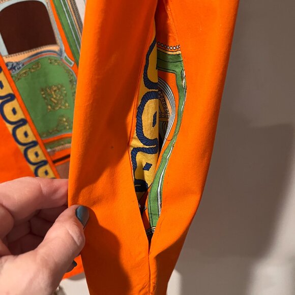 Dizzy Lizzie Monterey Dress Orange and Green Wagon Wheel Print - Picture 7 of 10